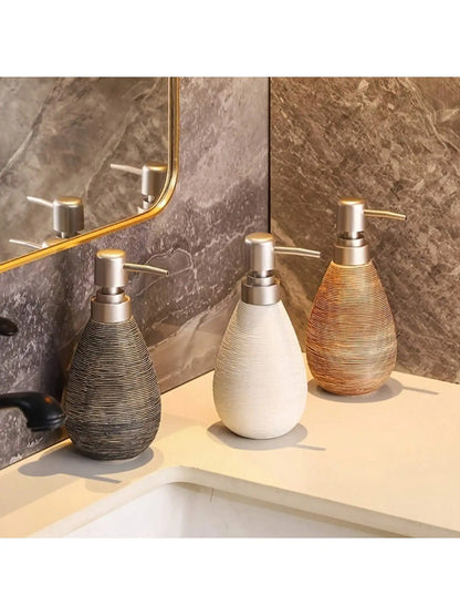 Creative Retro Style Ceramic Push-Type Soap Dispenser With Pump, Hand Soap Bottle, Suitable For Bathrooms Kitchens And Toilet