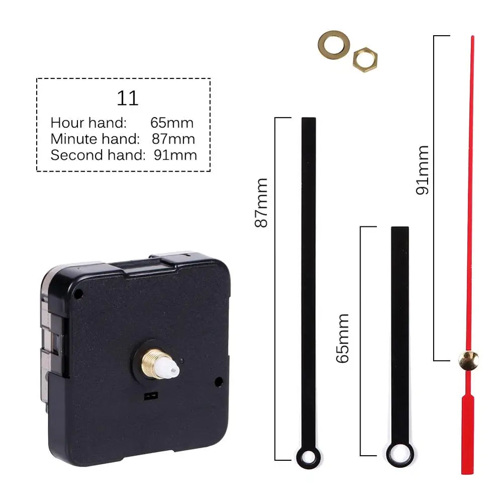 Clock Mechanism Silent Quartz Movement Machine Wall Hands Pointer Set Clockwork Table Long Shaft DIY Watches Repair Parts - 7