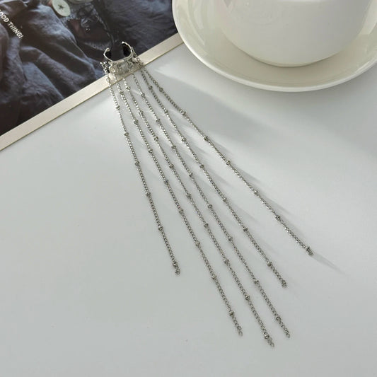 Elegant Long Tassel Ear Cuff Clip Earrings for Women Vintage Trend No Piercing Required Jewelry Accessory