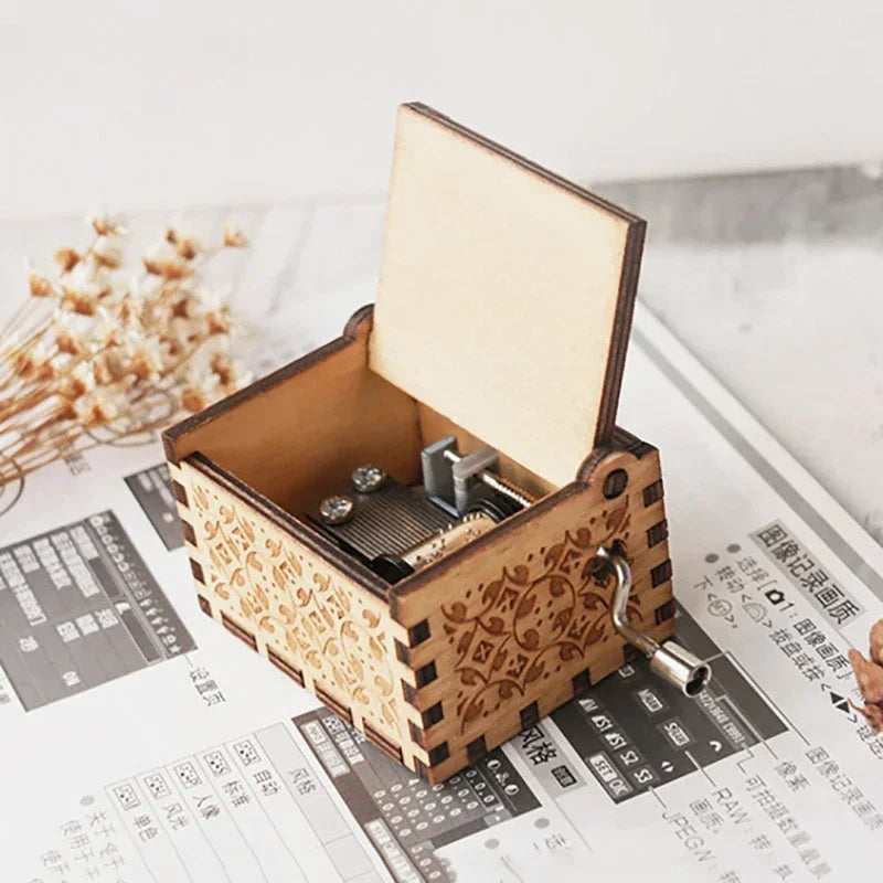Stars Wars Anime Theme Wooden Hand-cranked Octave Creative Music Box Couple Wedding Friend Birthday Xmas Decora Gifts