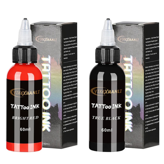 60ml red/black Tattoo Ink Pigment with box Body Art Tattoo Kits Professional Beauty Paints Makeup Tattoo Supplies Semi-perman