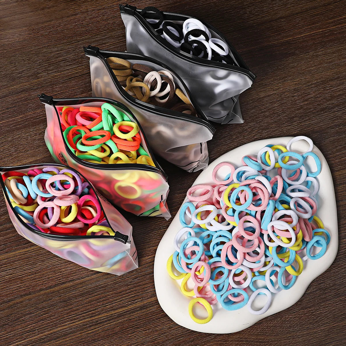 50/100Pcs Colorful Nylon Hair Bands for Children Scrunchie Hair Ties Rubber Band Kids Elastic Hair Leagues Girl Hair Accessor