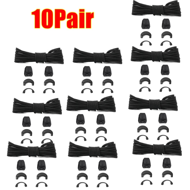New No tie Shoe laces Round Tennis Laces Without ties Adult Kids Quality Running Sneakers Shoelaces Black White Shoes Accesor