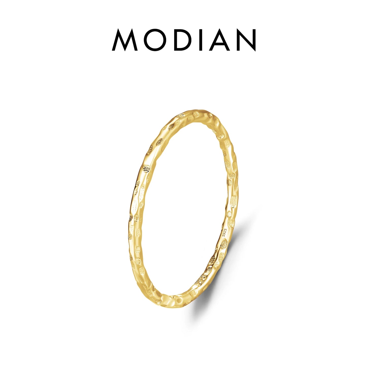 MODIAN 925 Sterling Silver Simple Fashion Stackable Ring Classic Wave Geometric Exquisite Finger Rings For Women Party Jewelr