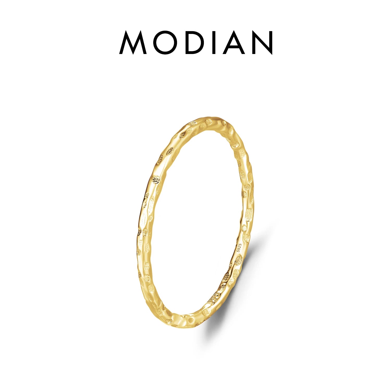 MODIAN 925 Sterling Silver Simple Fashion Stackable Ring Classic Wave Geometric Exquisite Finger Rings For Women Party Jewelr