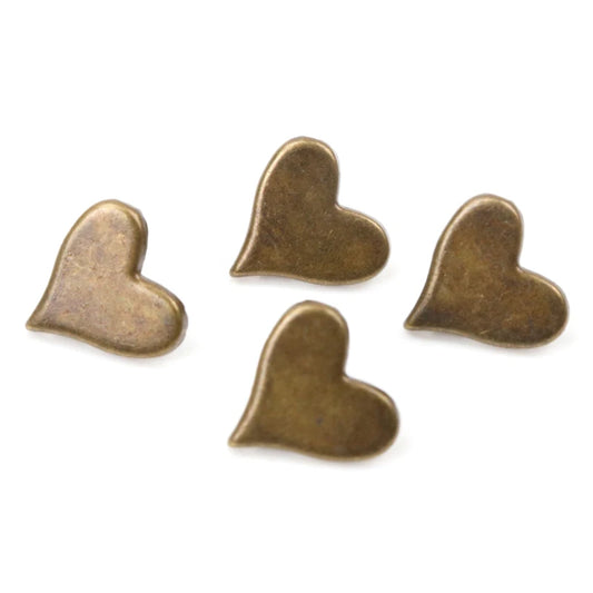 Bronze Heart Brads Scrapbooking Embellishment Fastener Brads Metal Crafts For Shoes Decoration 50PCs 11x10mm CP1514