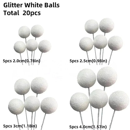 20 Pcs Ball Cake Topper Decorations Mini Balloons Cake Topper Sticks Gold Balls Cake Picks Cake Topper Balls Cake Decorations