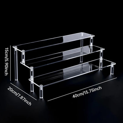 1-5 Tier Acrylic Display Stand Perfume Doll Clay Figurine Blind Box Storage Rack Transparent Ladder Makeup Organization W-2 -