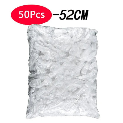 50 Pieces Disposable Food Cover Plastic Wrap Food Grade Fruit And Vegetable Plastic Bags Elastic Plastic Bags Kitchen Organiz