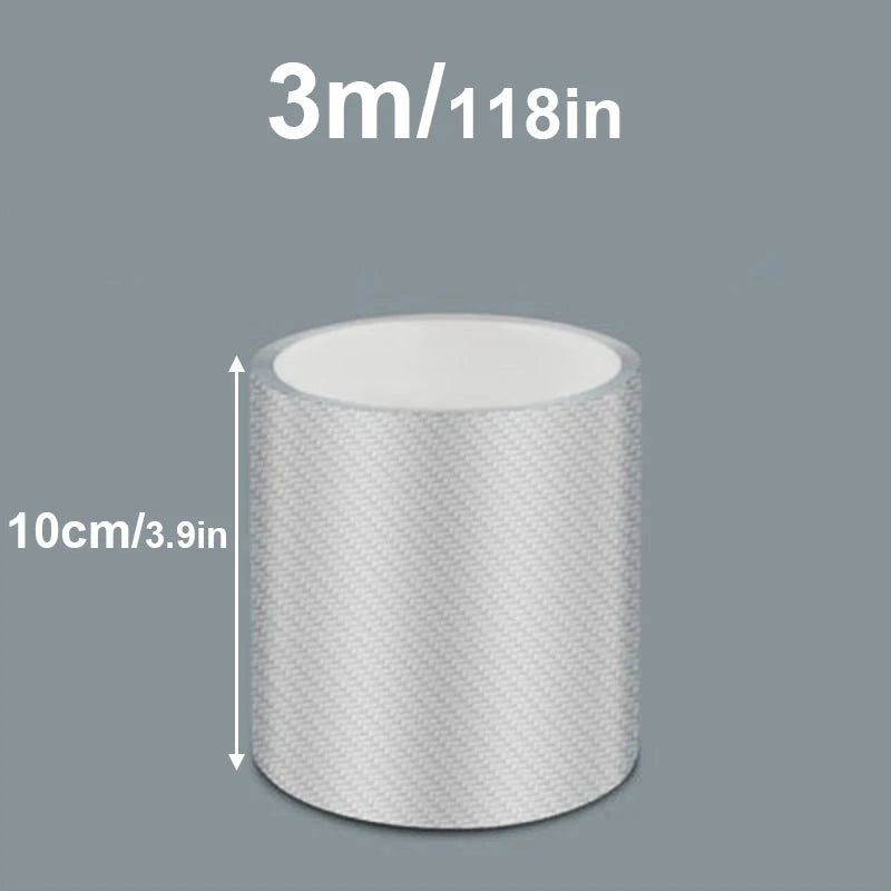 3/5/10M Transparent Carbon Fiber Car Threshold Portector Moulding Strip Trim Bumper Strip Clear Wear Surface Tapes DIY Film T