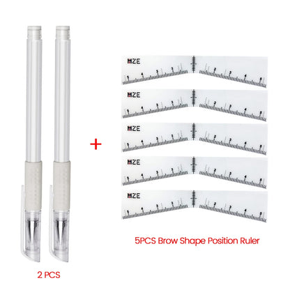 Eyebrow Position Mark Tools Microblading Brow Shape Mapping Kit with White Marker Pen and Brows Outline Design Ruler Makeup K