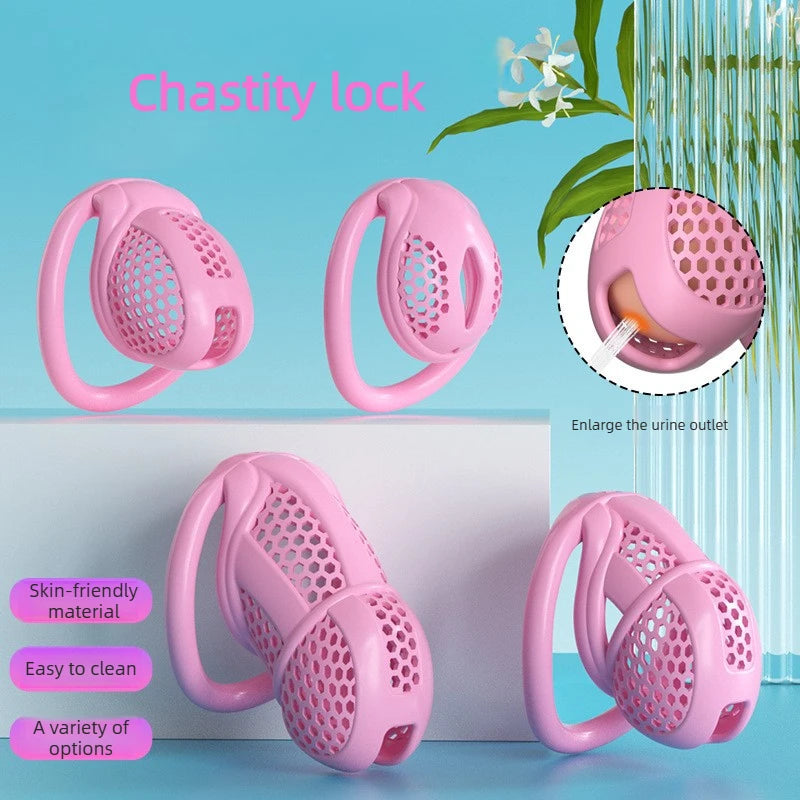 Male Chastity Cage Breathable Honeycomb Design With Removable Lock Cock Cage Comfortable Anti Pinch BDSM For Men Adult Sex To