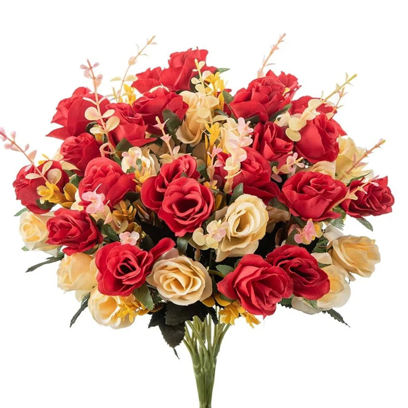 Artificial Flowers Silk Rose Wedding Home Festival Room Decoration Bride Bouquet Diy Scrapbooking Garland Wall Photography Pr