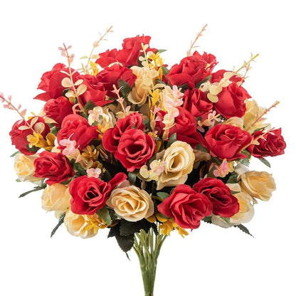 Artificial Flowers Silk Rose Wedding Home Festival Room Decoration Bride Bouquet Diy Scrapbooking Garland Wall Photography Pr