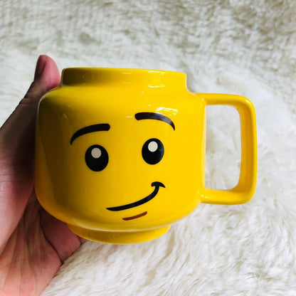 Cartoon Ceramic Mug Cup 250ML with Cute Impish Expression Figure Head Pattern Coffee Milk Tea Drinkware for Couple Friend Fam