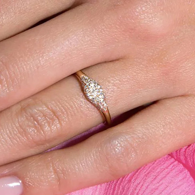 Dainty Minimalist Stacking Ring For Women Trend Cubic Zircon Gold Color Crystal Finger Accessories for Female Jewelry Gift R7