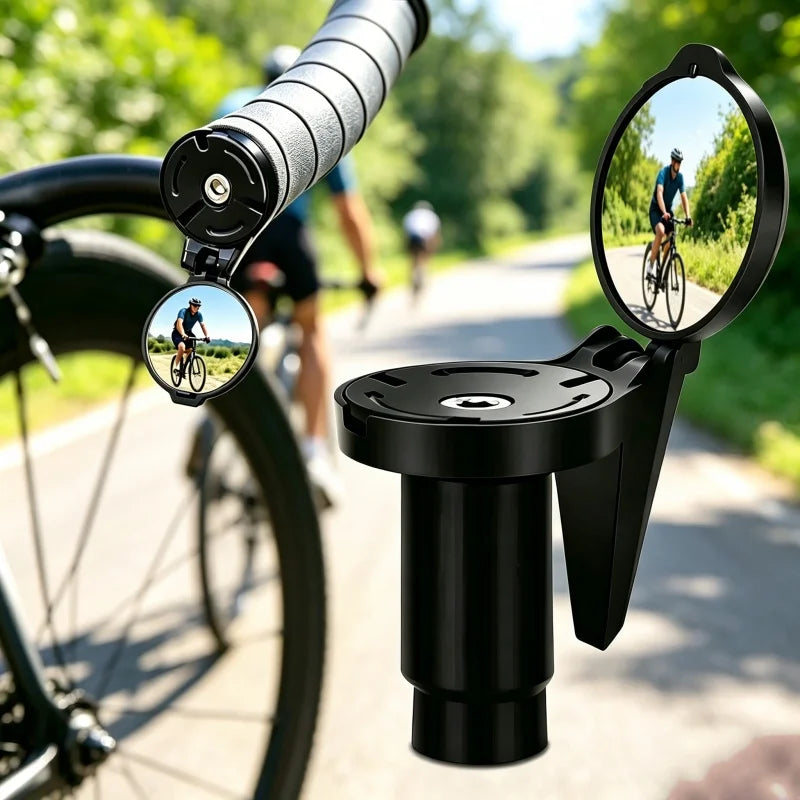 Bicycle Rear View Convex Mirror, 1PC Drop Bar Handlebar Mount Bike Back Sight Reflector, Lightweight Acrylic Lens Cycling Mir