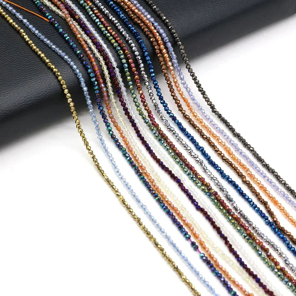 Natural Stone Beads Small Round Beads Mix Color Faceted Loose Spacer Beaded for Jewelry Making DIY Bracelet Necklace Accessor