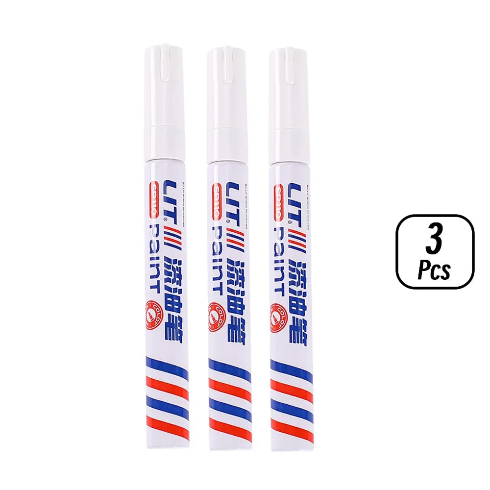 3mm 10p Colorful 8 Colors Permanent Paint Marker Waterproof White Markers tire tread rubber fabric Paint metal Paint Marker P