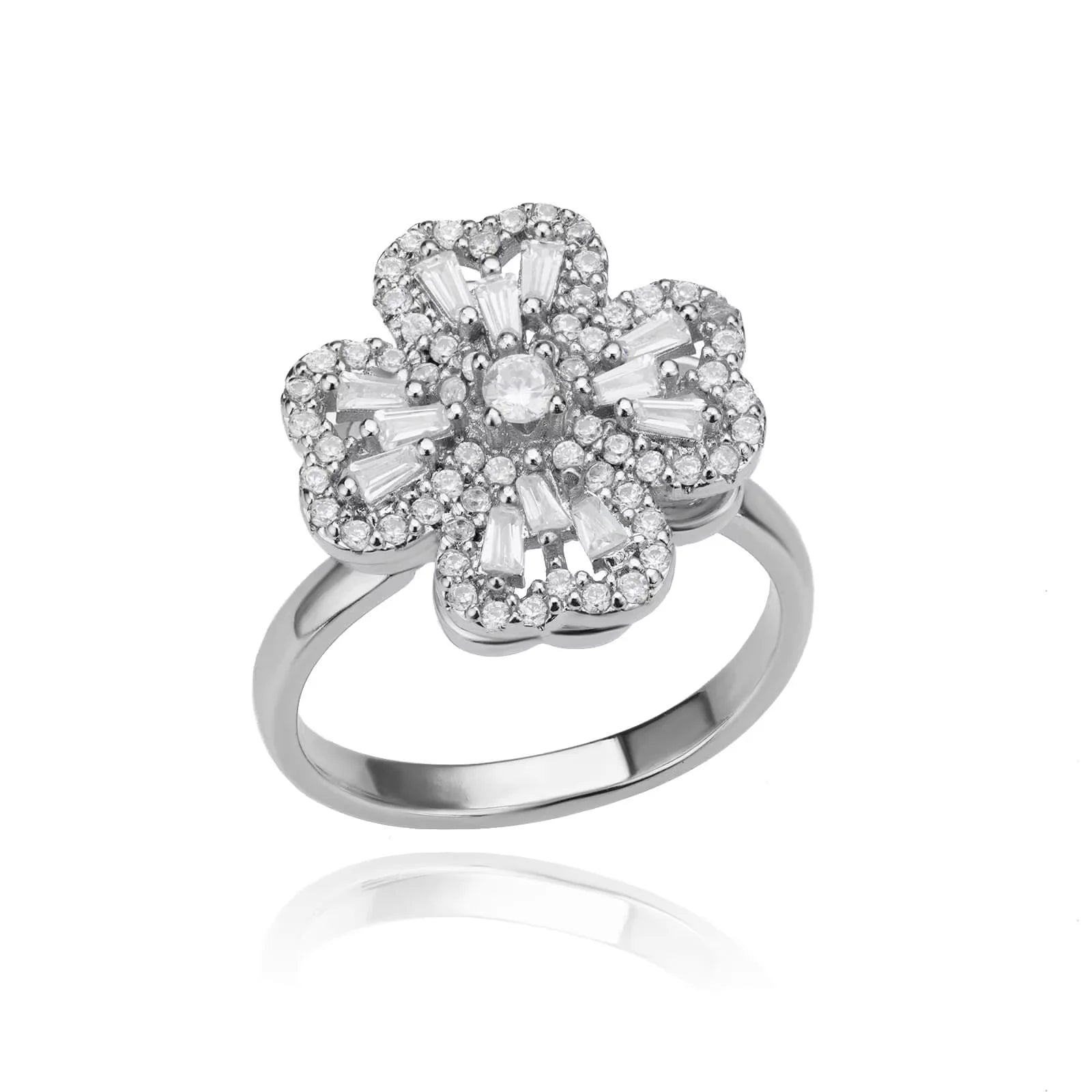 Anti Stress Anxiety Fidget Rings for Women Stainless Steel Sunflower Sun Star Spinner Ring Christmas Jewelry Gifts - JZ3841P