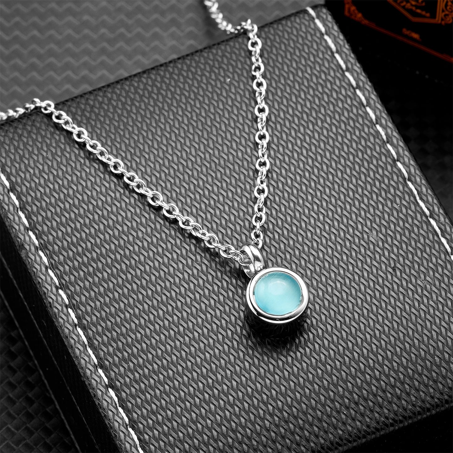 Stainless Steel Birthstone Pendant Necklace - Cremation Ashes Jewelry with Colorful Gemstones, Keepsake Memorial for Human As