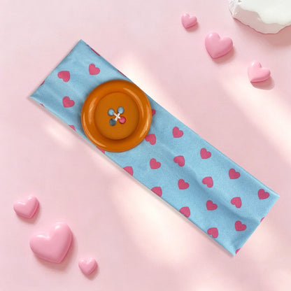 Vintage Women's Polka Dot Button Headband Spicy Girl Ins Y2K Japanese Trendy Headband Sweet Cool Sports Yoga Headband - C-5