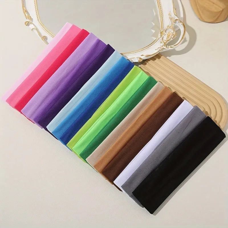 Elastic Hair Band Fashion Headbands Solid Color Knitted Sports Running Fitness Yoga Hair Bands Makeup Hair Accessories For Wo