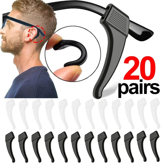 2/40pcs Silicone Ear Hook Anti-slip Glasses Leg Ear Sleeve Bracket Fastener Sunglasses Accessories Grip Anti-fall Eyewear Hol