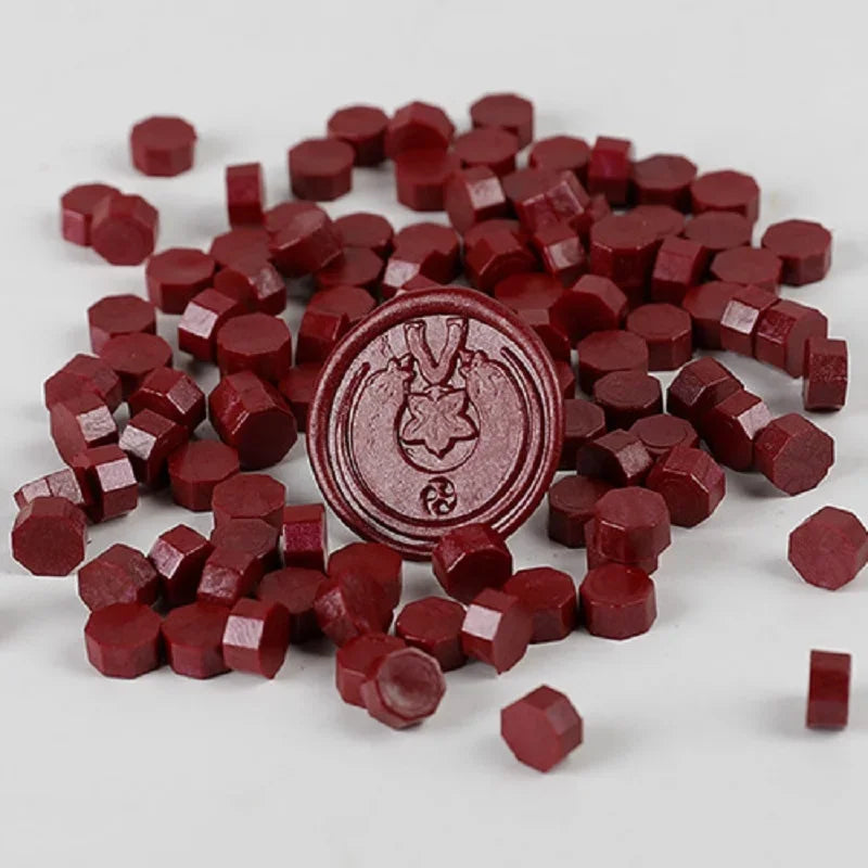 200 Pcs Wax Print Beads Wax Seal for Stamps Wax Lacquer for Seals Retro Sealing Gold Wedding Birthday Lacre for Card Making -