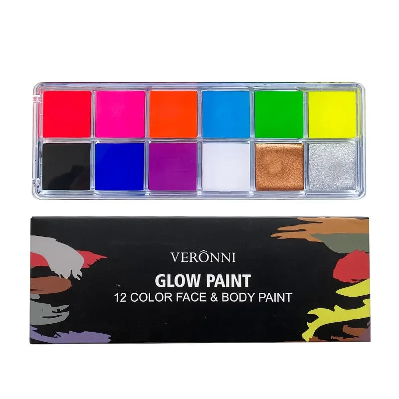 20 Colors Face Body Oil Painting Paint Pigment Non Toxic Safe Kids Flash Tattoo Painting with Brush Art Halloween Cosplay Par