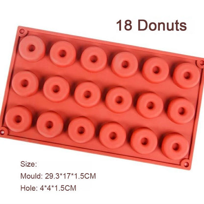Silicone Donut Maker 3D DIY Baking Pastry Cookie Chocolate Round Molds Muffin Cake Mould Dessert Handmade Kitchen Cooking Too