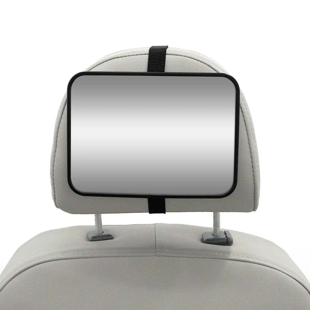 1 Pc Crash Tested And Certified Shatterproof Baby Car Mirror For Rear Facing Infant With Wide Larger Crystal Clear View - Bla