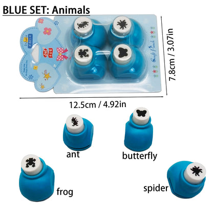 4pcs Mini Craft Punch Set, 4 Kind of Pattern Theme, Amazing Cut-out Shapes for Scrapbooking, Arts & Crafts, DIY Handwork & Mo