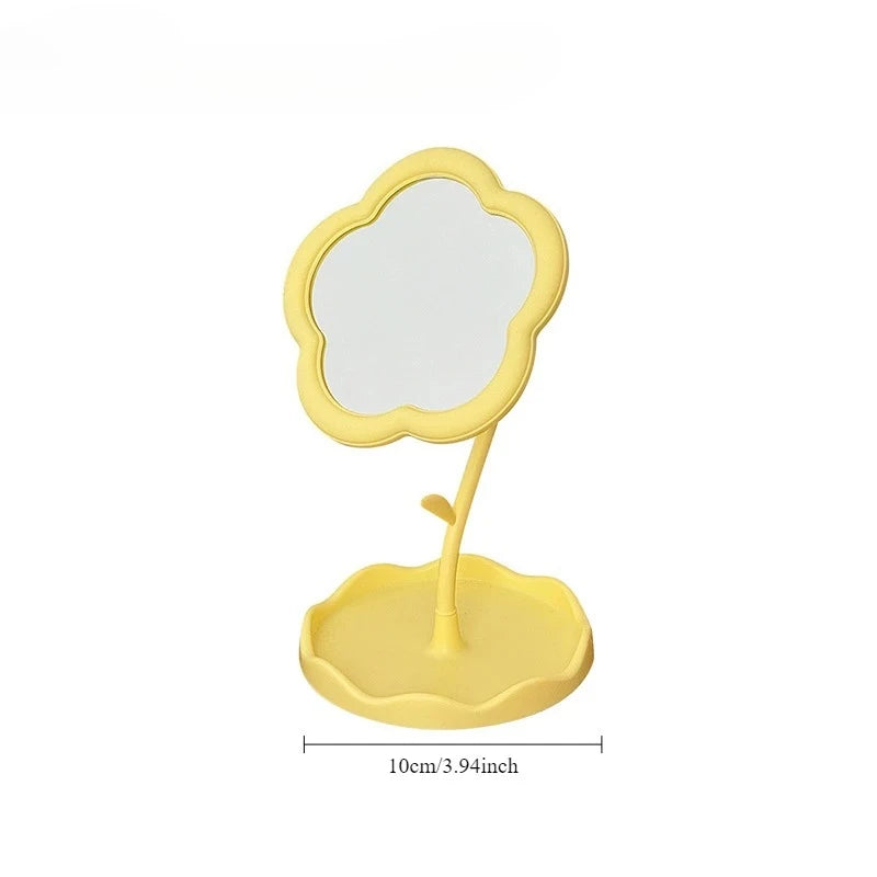 Mirror Desktop Flower Mirrors Creative Dormitory Desktop Online Celebrity Gao Yan Value Mirrors for Bedroom Home Decor Mirror