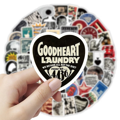 103 Sheets American Vintage Stickers, Retro Aesthetic Decorative Decals for Phone Case Laptop Journal Papery Pop Store