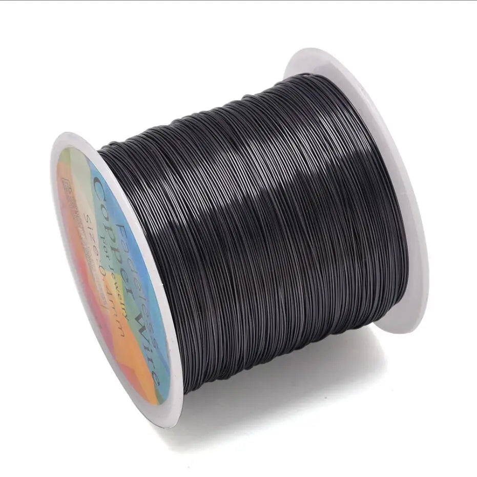 28 26 24Gauge Beading Floral Colored Jewelry Making Copper Craft Wire Soft DIY Metal Craft Art Wire 62-100Meters - gunmetal b
