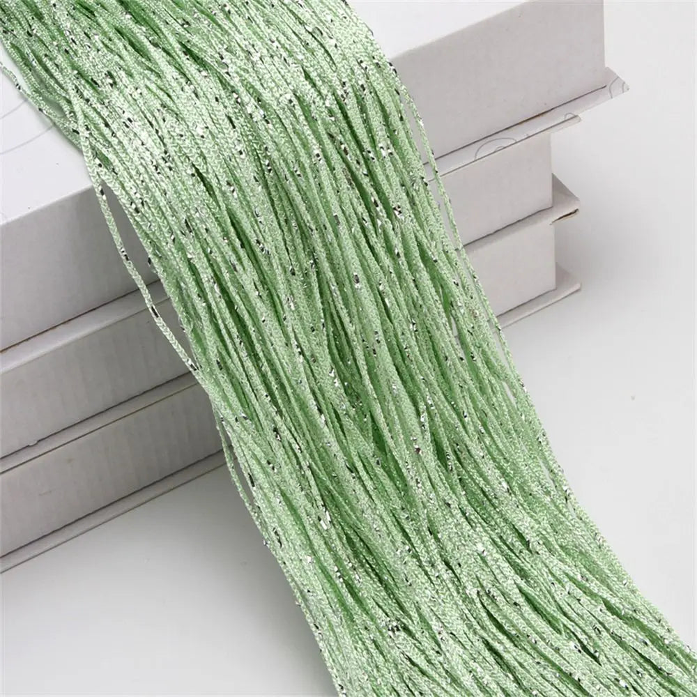 2M*1M String Curtain Panels Door Fly Screen Hanging Beaded Curtains Room Divider Net - green