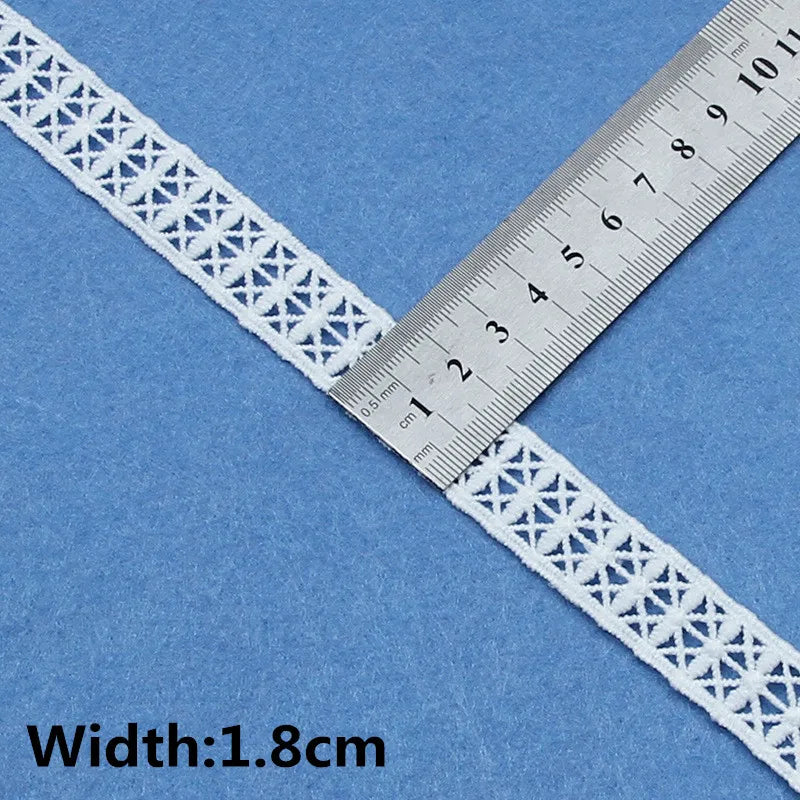 5Yards White Cotton Embroidered Lace Trim Ribbons Fabric DIY Handmade Craft Materials Sewing Clothes Accessories