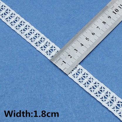5Yards White Cotton Embroidered Lace Trim Ribbons Fabric DIY Handmade Craft Materials Sewing Clothes Accessories