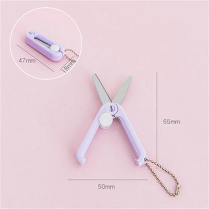 Mini Portable Small Scissors Creative Paper-cutting Notebook Tool That Can Be Extended and Folded