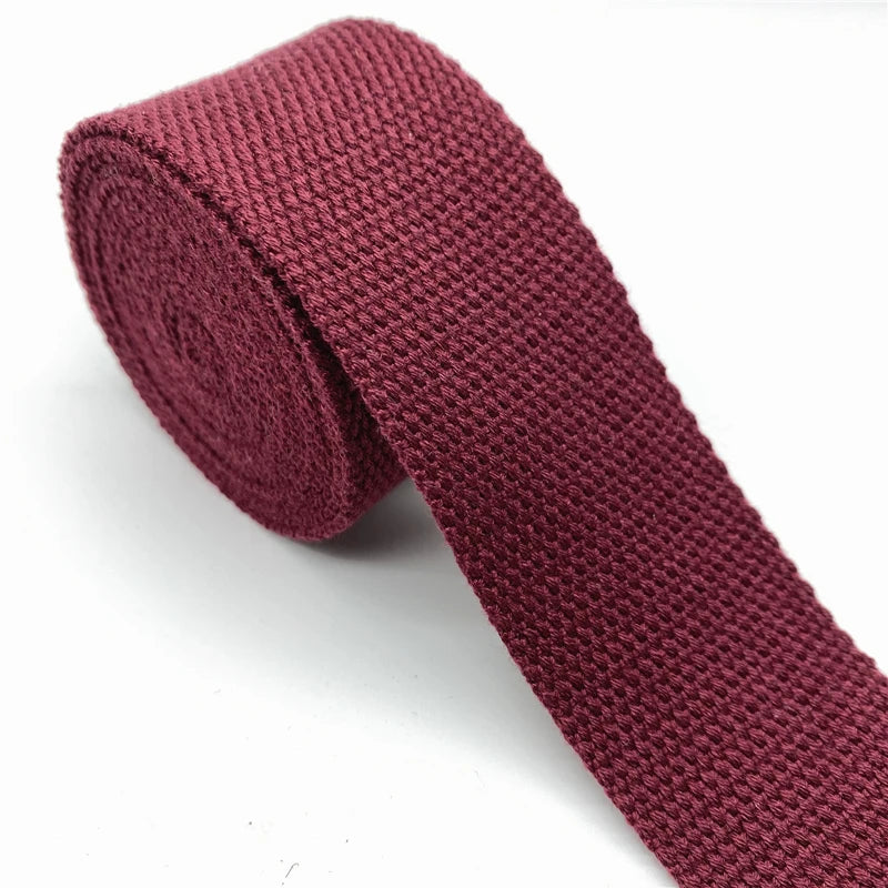 25mm 30mm 38mm 2yards Cotton Webbing Strap Canvas Cotton Ribbon For Knapsack Strapping Bags Crafts DIY Belt Bag Dog Accessori