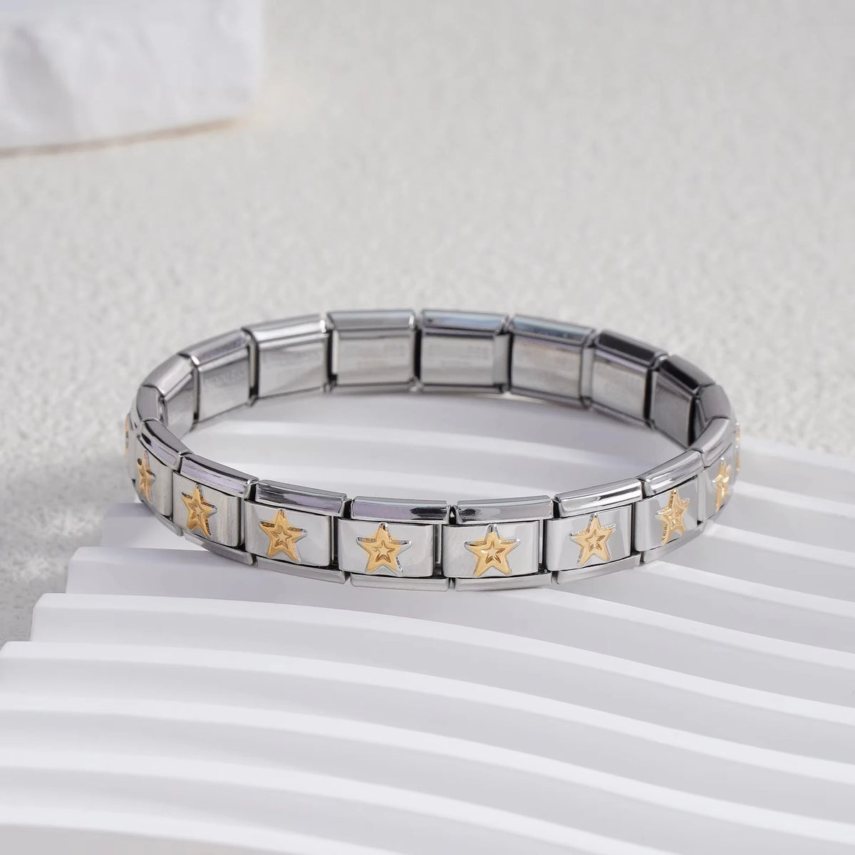 For Women Men Italian Charm Link 9mm Width Silver Gold Color Stainless Steel Bracelets on Hand DIY Making Jewelry - Type13