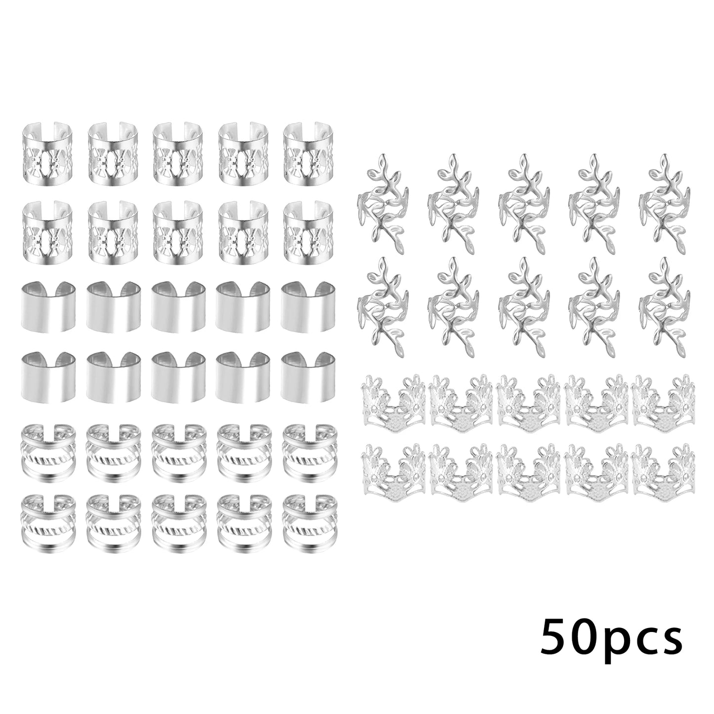 100pcs Elegant Golden Alloy Hair Jewelry for Braids, Solid Color - Vintage-Inspired Accessories for Men & Women's Dreadlocks