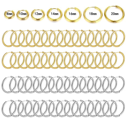 10/20Pcs Minimalist 316L Stainless Steel Small Hoop Earrings For Women Man Classic Round Earrings Fashion Ear Piercing Jewelr