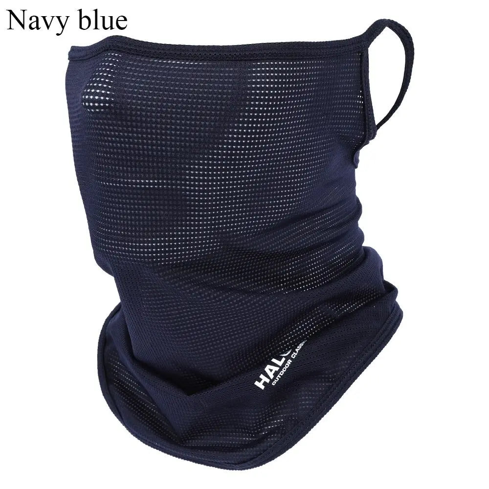 Full Face Mask Balaclava Breathable Sun UV Protection Summer Ice Silk Sun Protection Bike Mask Motorcycle Scarf Neck Gaiter -