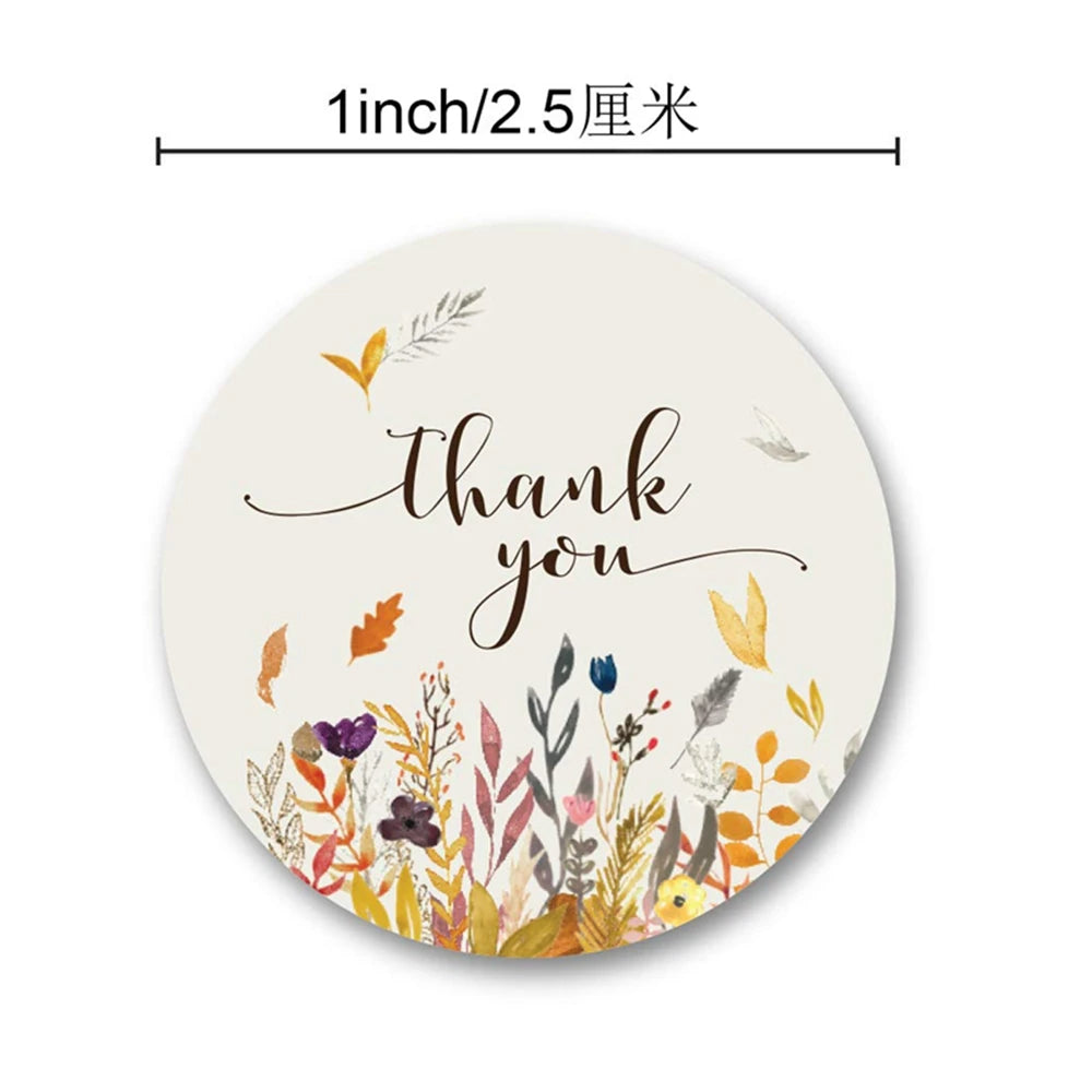 500pcs Thank You Stickers 1" Flower Design,Highly Recommended for Birthdays, Weddings, Giveaways, Bridal Showers (1 Roll)