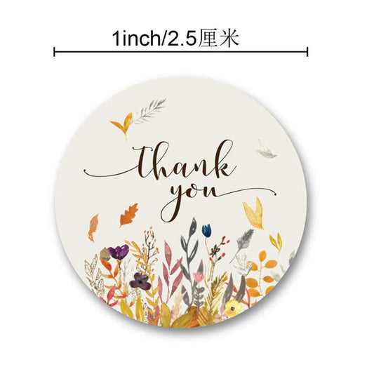 500pcs Thank You Stickers 1" Flower Design,Highly Recommended for Birthdays, Weddings, Giveaways, Bridal Showers (1 Roll)