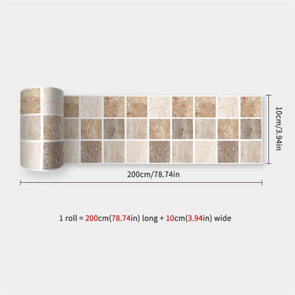 Mosaic Bathroom Waist Line Wall Stickers Waterproof Peel & Stick Art Backsplash Kitchen Office Skirting Line Decor Wallpaper 
