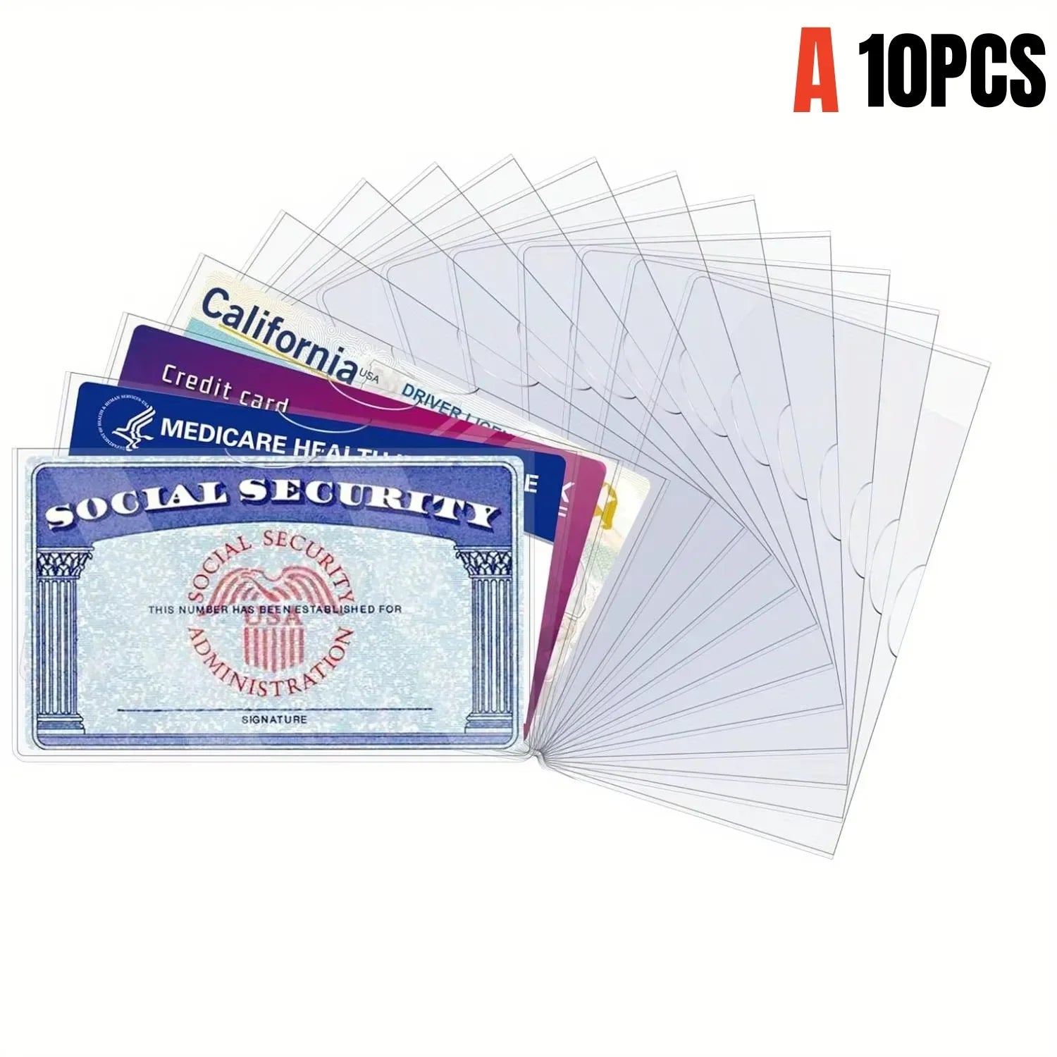 8/10/20PCS PVC Card Protective Cover, Card Holders Sleeves, Suitable For Social Security, Medical Insurance, and Credit Cards