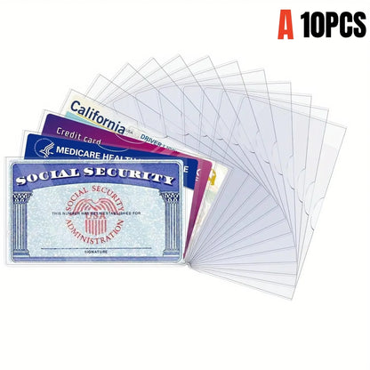 8/10/20PCS PVC Card Protective Cover, Card Holders Sleeves, Suitable For Social Security, Medical Insurance, and Credit Cards